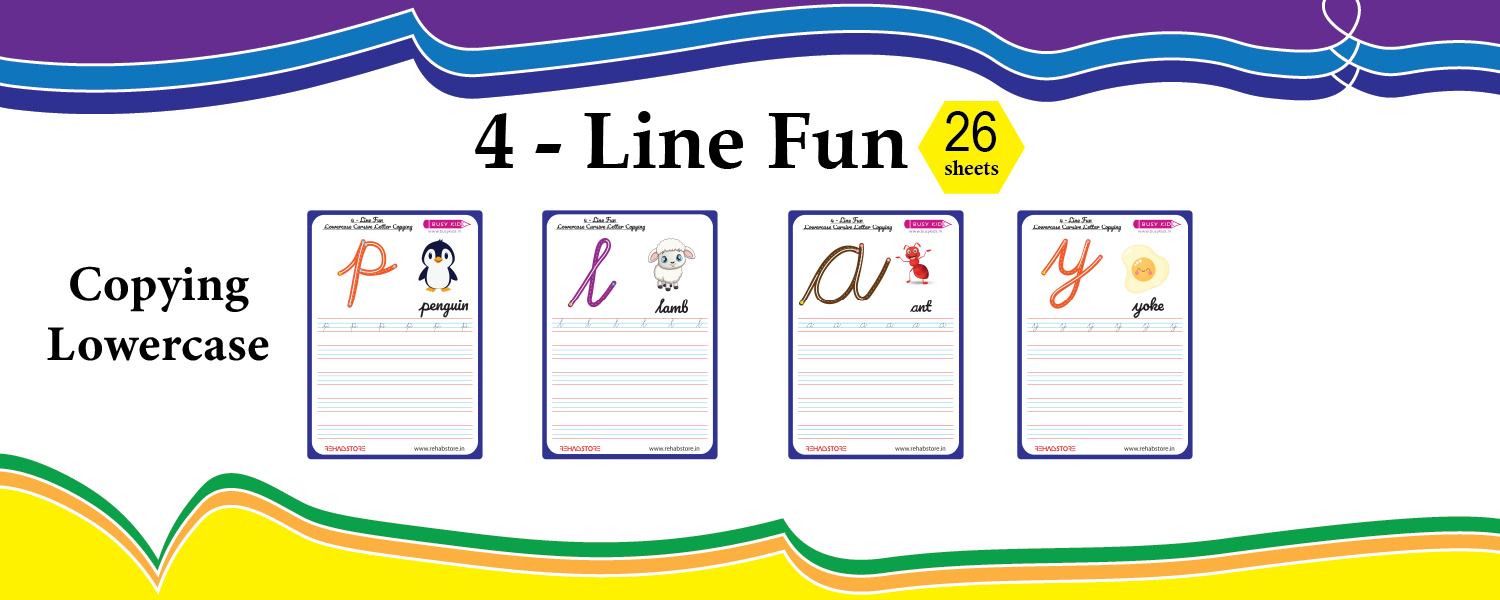 4 line Fun - Copying - Lowercase - Cursive