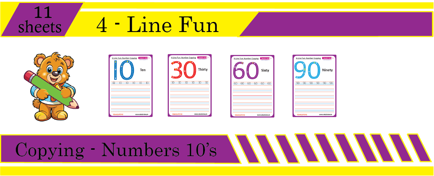 4 line Fun - Copying - Number (10's)