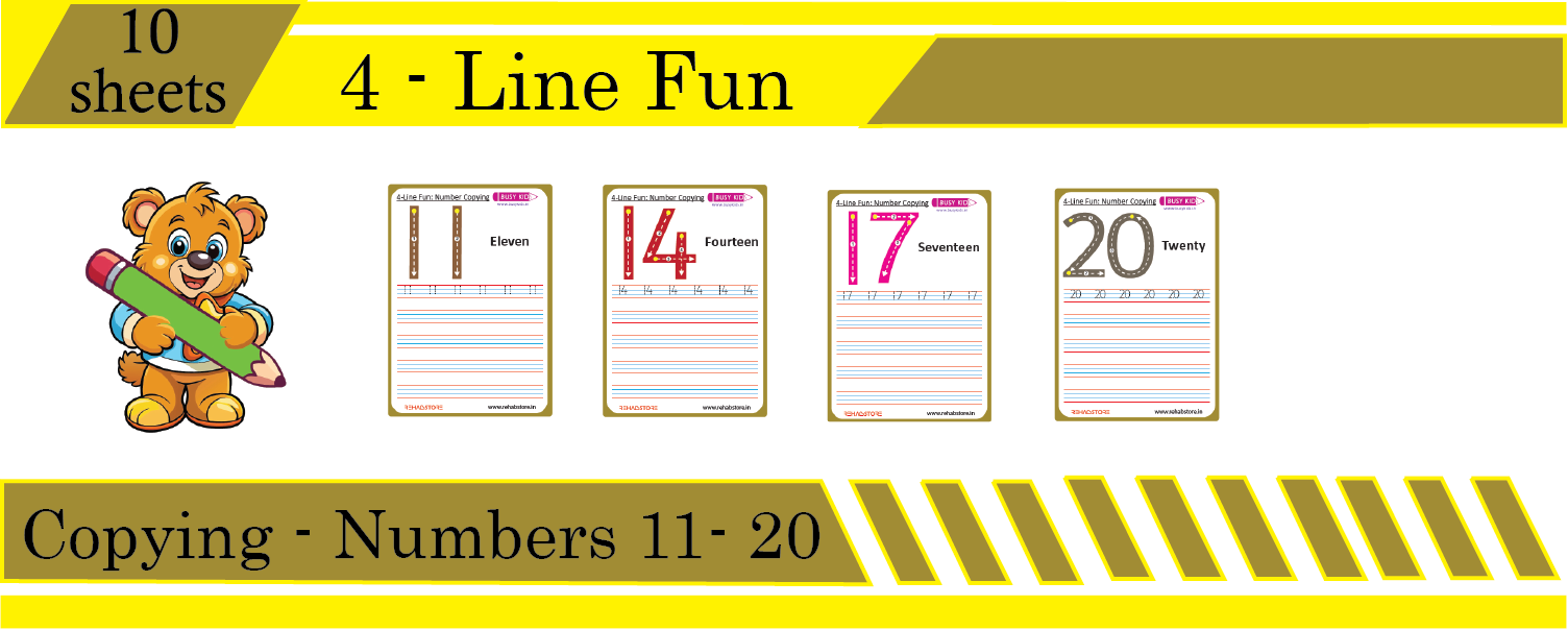 4 line Fun - Copying - Number (11 to 20)