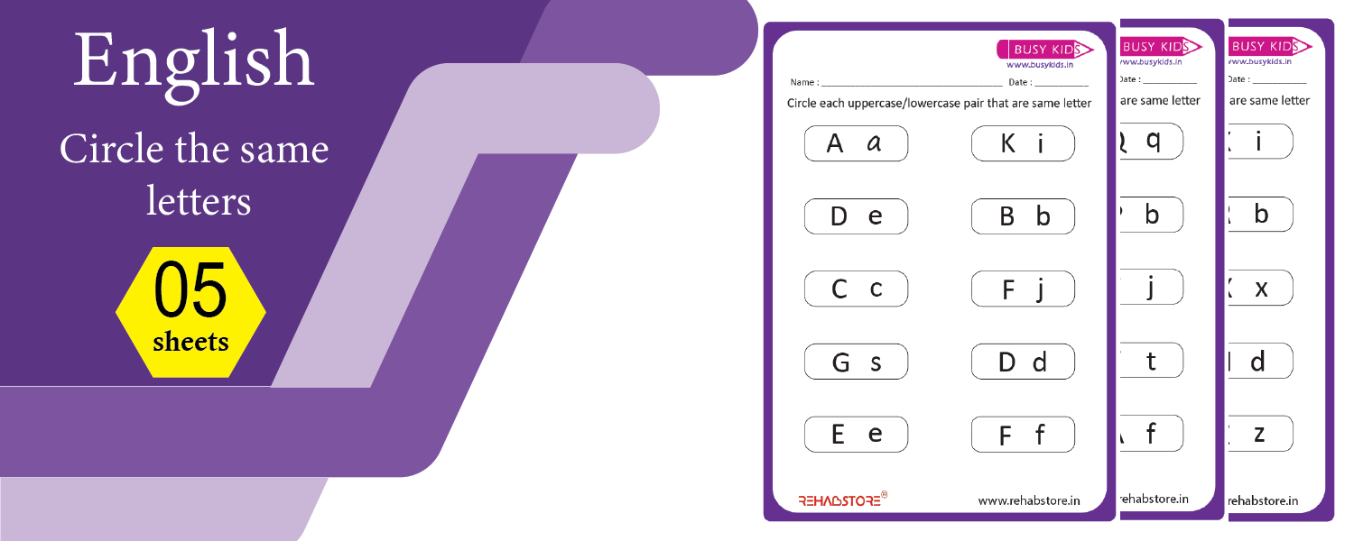 Circle Each Uppercase–Lowercase Pair