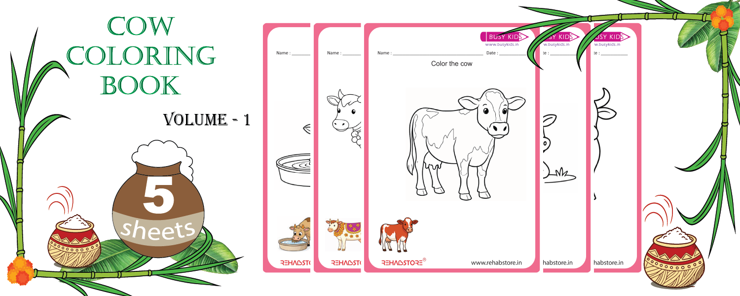 Cow Colouring Book (Vol 1) - Pongal Special