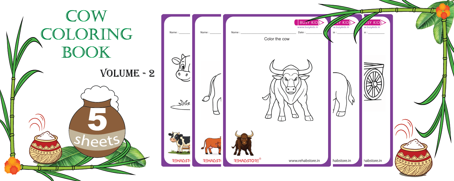 Cow Colouring Book (Vol 2) - Pongal Special