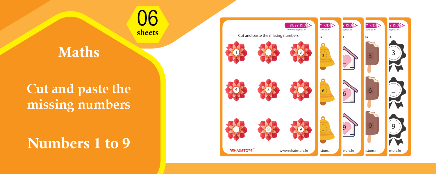 Cut and Paste the Missing Numbers (1–9)