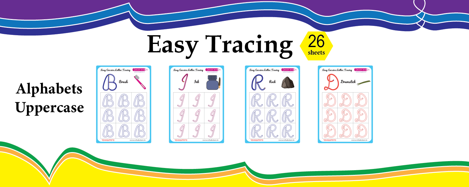 Easy Letter Tracing - Uppercase - Cursive