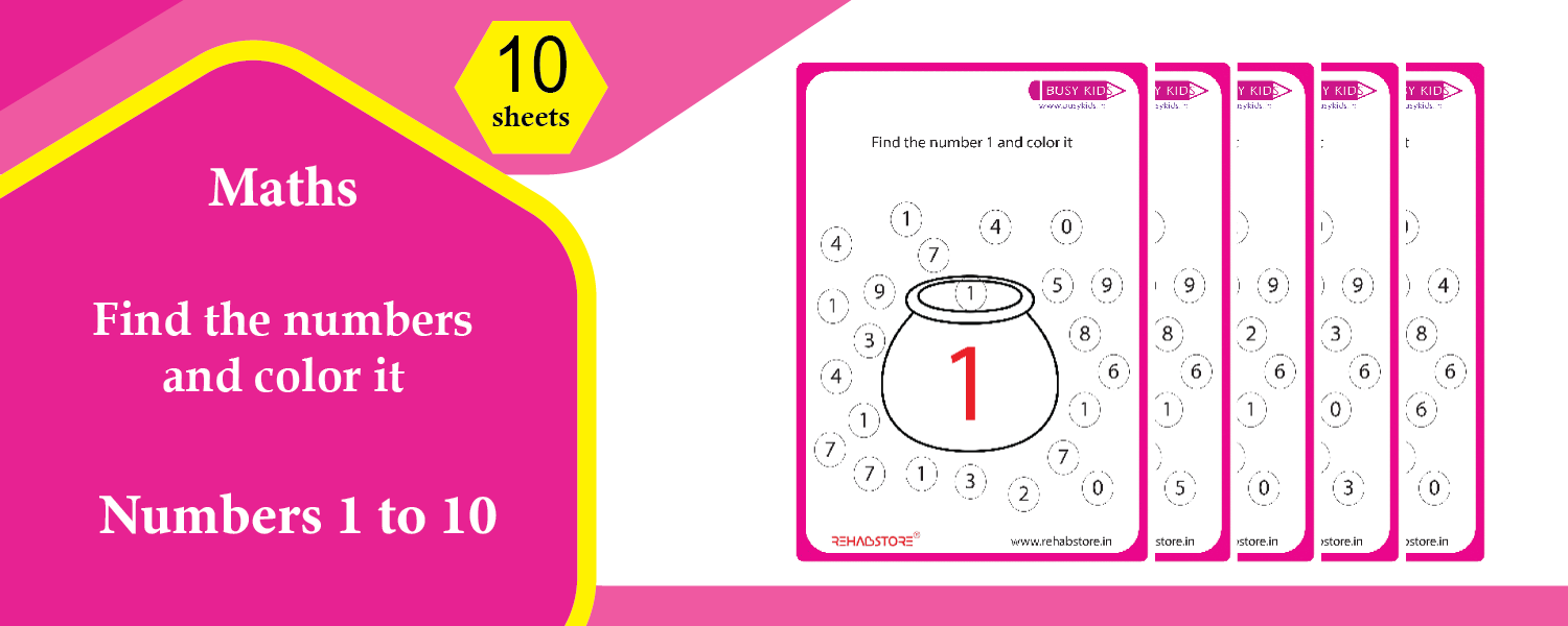 Find the Number & Color It (1–10)