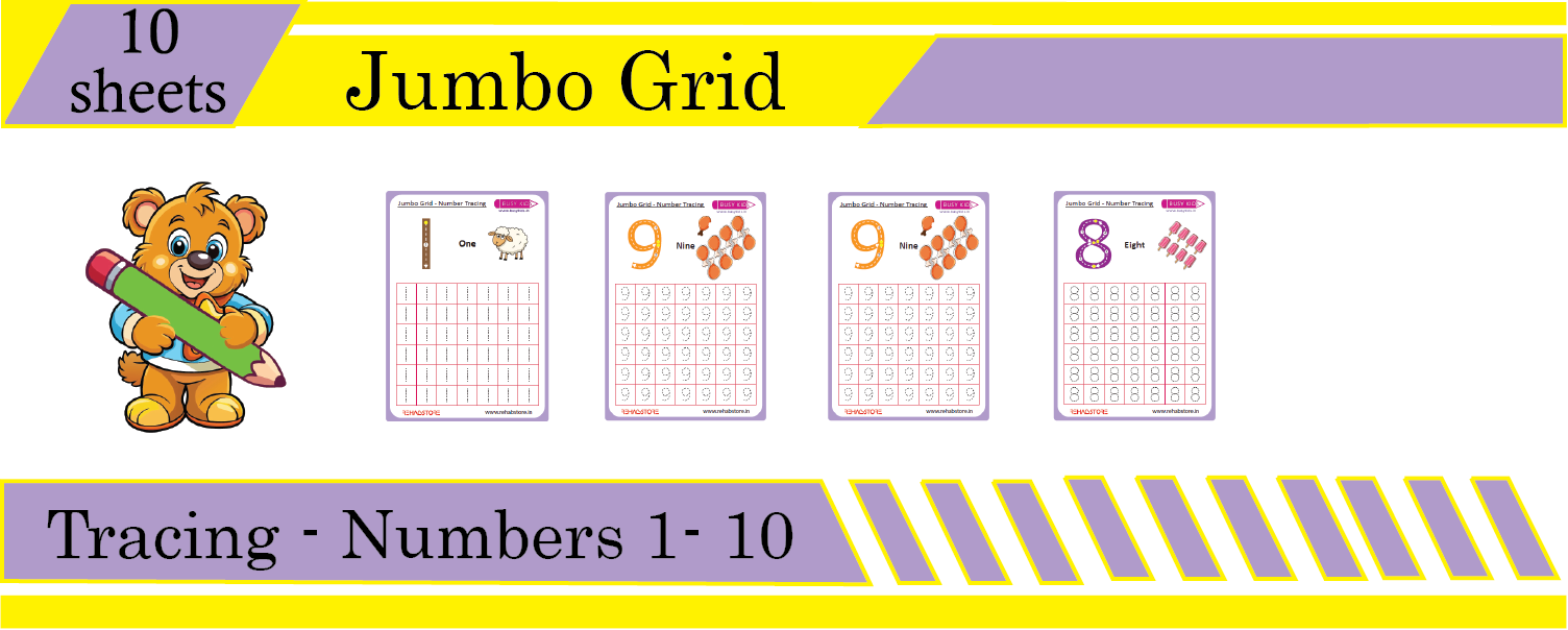 Jumbo Grid - Tracing - Number (1 to 10)