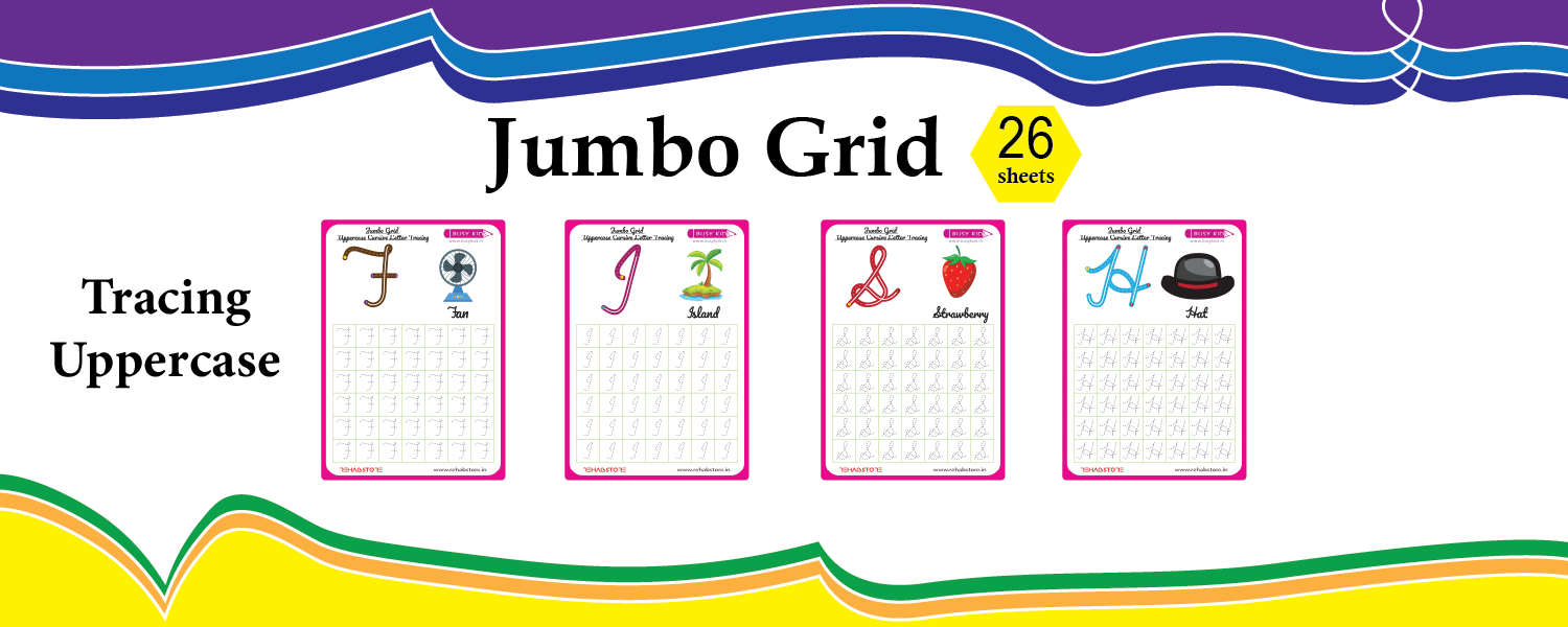 Jumbo Grid - Tracing - Uppercase - Cursive
