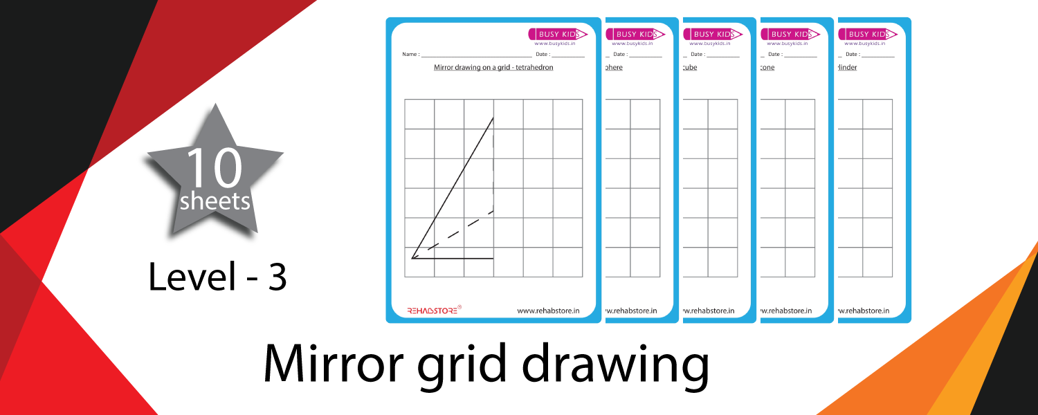 Mirror Grid Drawing – Shapes - Level 3