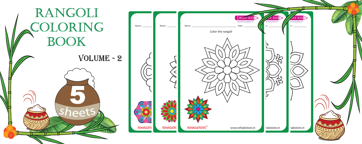 Rangoli Coloring Book (Vol 2)