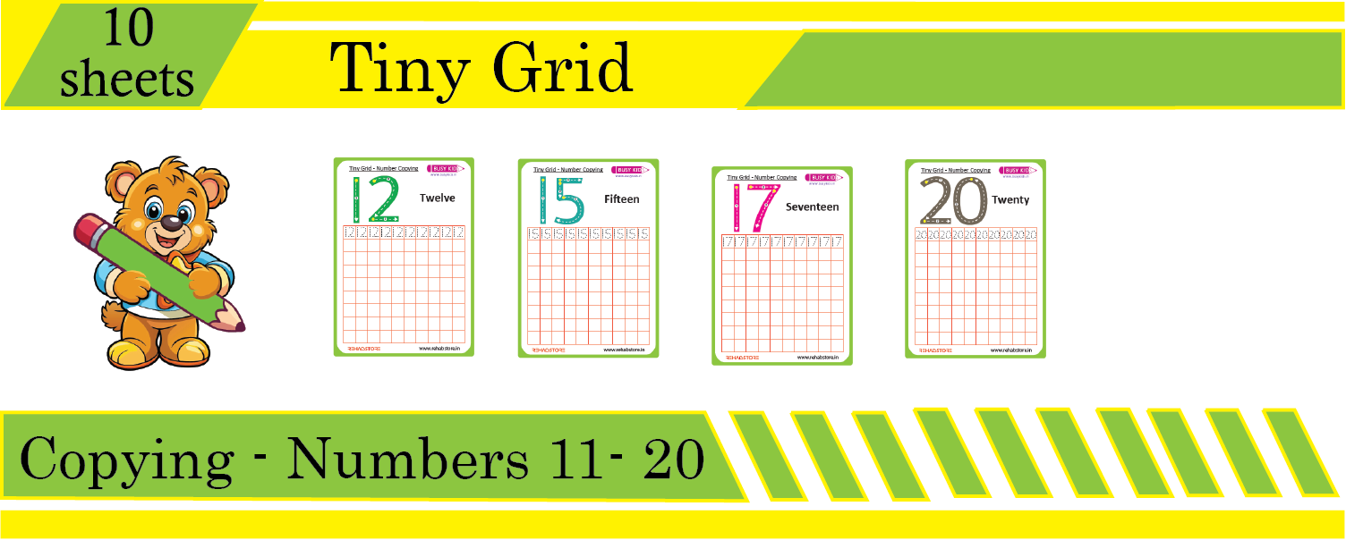 Tiny Grid - Copying - Number (11 to 20)