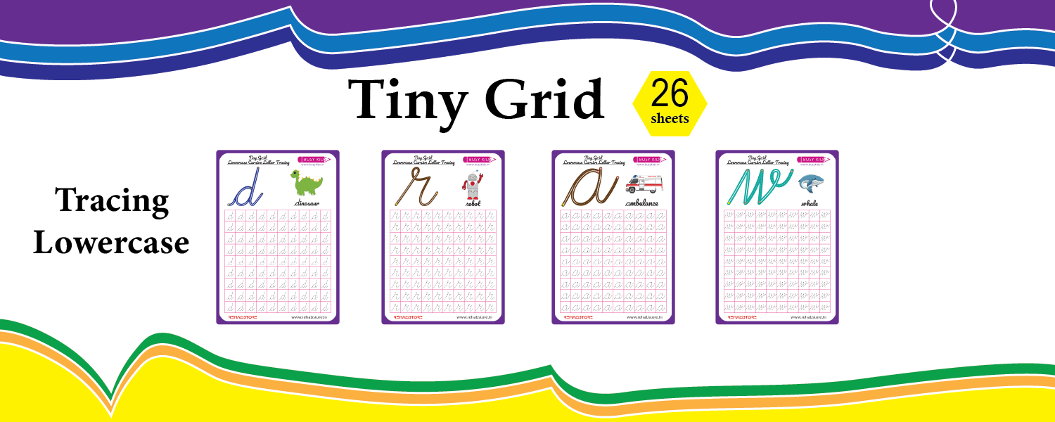 Tiny Grid - Tracing - Lowercase - Cursive